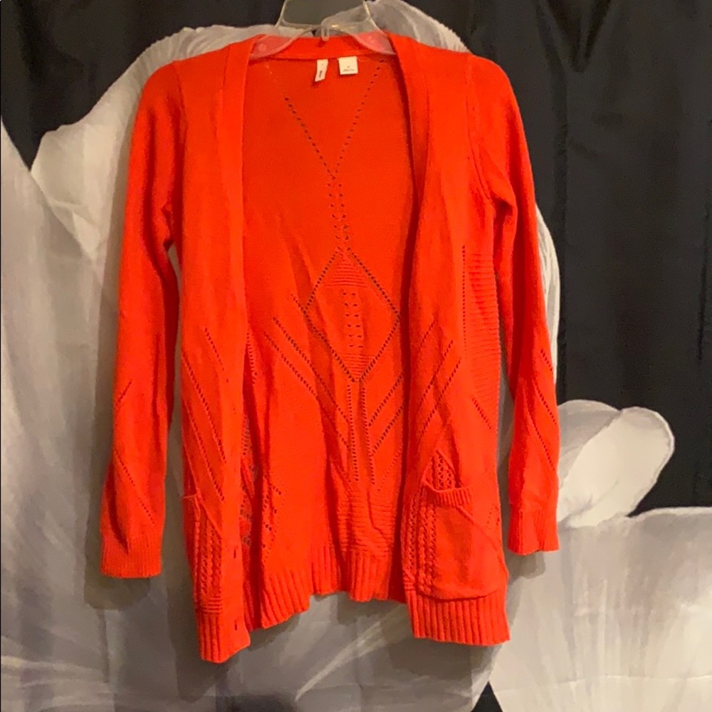 Anthropologie MOTH brand orange sweater cardigan